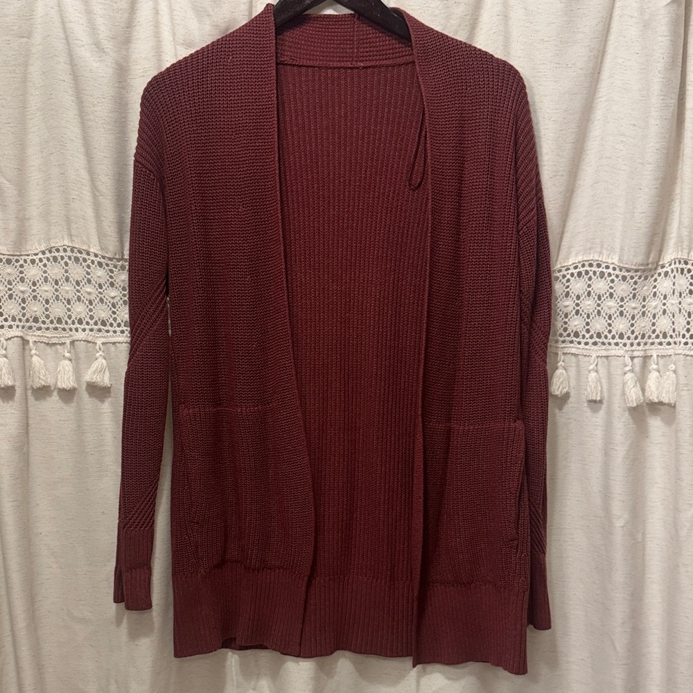 Lululemon Women's Burgundy Open Front Cardigan